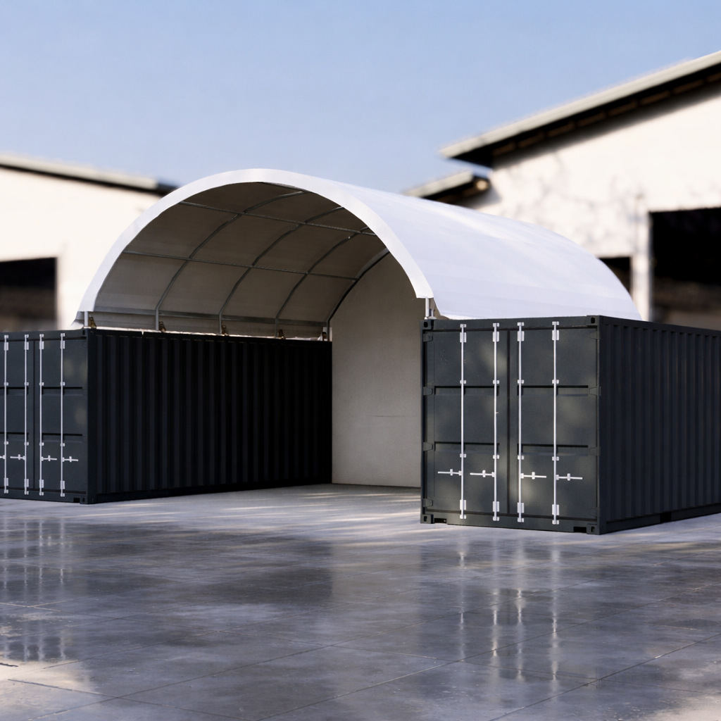20ft x 20ft Container Dome with Back Wall