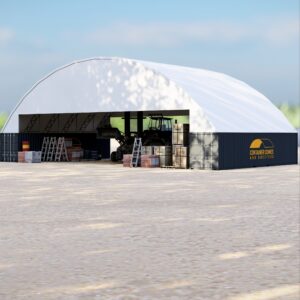 60ft x 40ft Engineer Designed Container Dome - Half Cover Both Ends